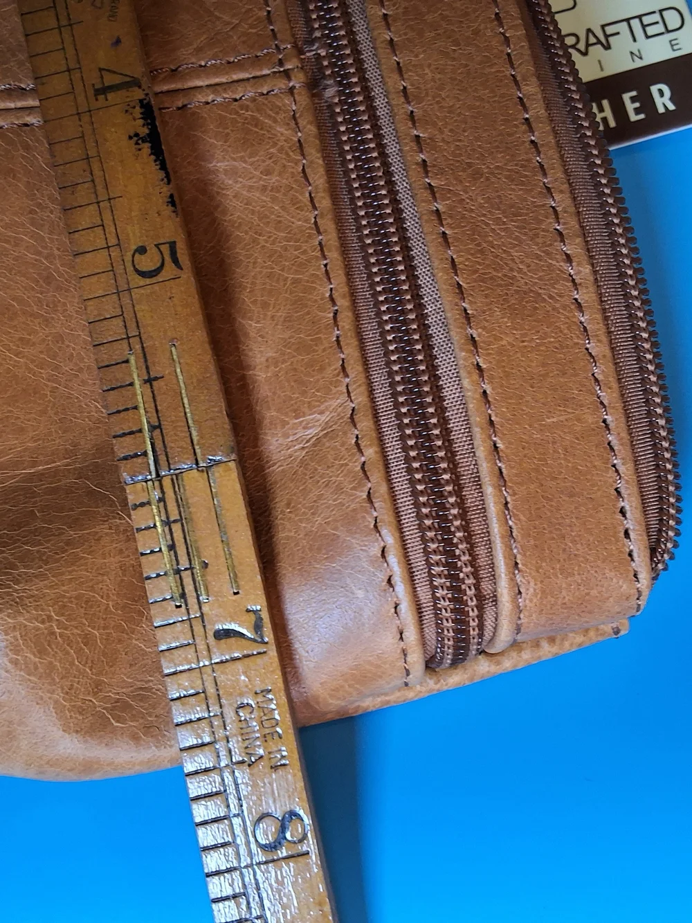 Genuine Leather unisex Wristlet Pouch - Tan
